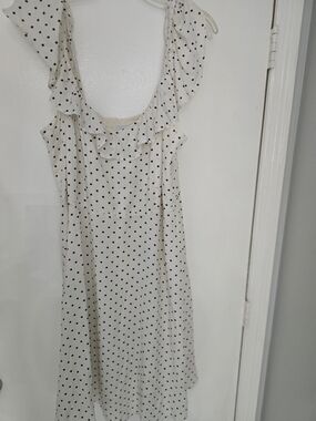 Old Navy Cream Dress with Black Polka Dots